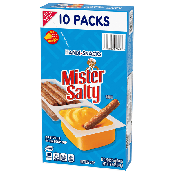 Salty ビスケット Handi-Snacks Mister Salty Pretzels 'N Cheesy Dip Snack Packs, 10