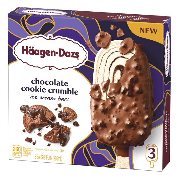 Haagen-Dazs Ice Cream Bars, Chocolate Cookie Crumble, 3Ct | Hy-Vee
