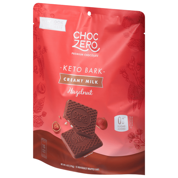 ChocZero No Sugar Added Keto Bark Milk Chocolate Hazelnut | Hy-Vee