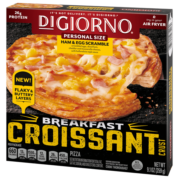 DiGiorno Personal Size Breakfast Croissant Crust Ham & Egg Scramble Frozen Pizza