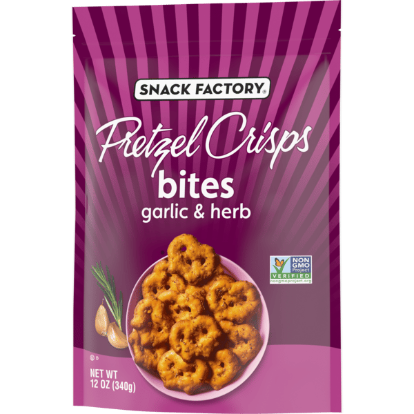 Snack Factory Pretzel Crisps Bites, Garlic & Herb | Hy-Vee Aisles