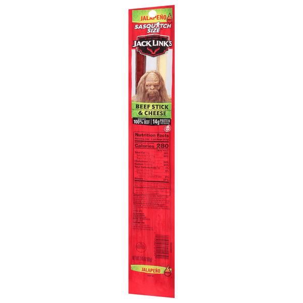 Jack Link's Beef Stick & Cheese, Jalapeno, Sasquatch Size | Hy-Vee