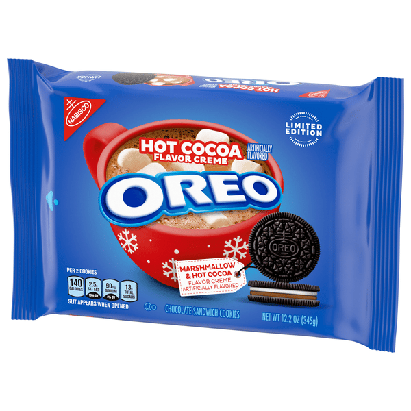 Oreo Oreo Hot Cocoa Creme Chocolate Sandwich Cookies, Limited