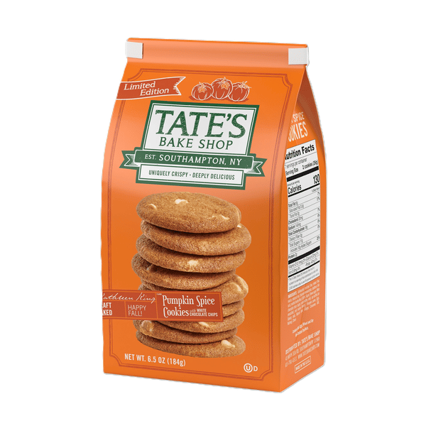 Tate's Bake Shop Pumpkin Spice Cookies With White Chocolate Chips