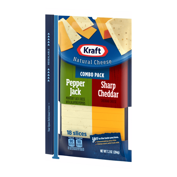 Kraft Natural Cheese Pepper Jack & Sharp Cheddar Cheese Slices