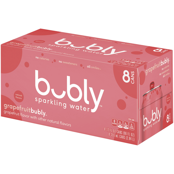 Bubly Sparkling Water, Grapefruit 8Pk | Hy-Vee Aisles Online