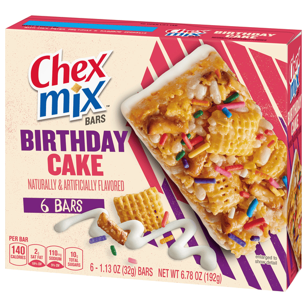 Chex Mix Bars, Birthday Cake 6-1.13oz. Bars | Hy-Vee Aisles Online