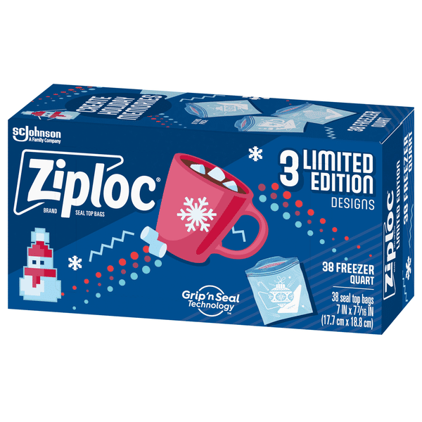 新品タグ付 HOLIDAY*Miller Prib allinone Ziploc Holiday Limited Edition Quart Freezer Seal Top Bags | Hy