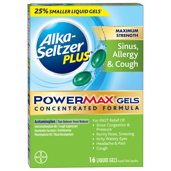 Alka-Seltzer Plus Severe Sinus PowerMax Gels | Hy-Vee Aisles