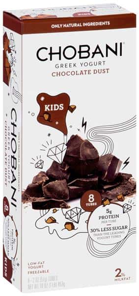 Chobani Kids Chocolate Dust Low-Fat Greek Yogurt Tubes 8-2 Oz | Hy