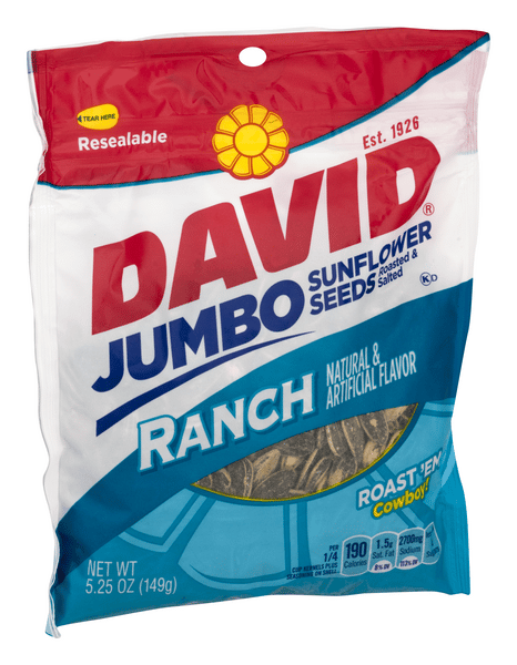 DAVID Jumbo Sunflower Seeds, Ranch Flavor, 5.25 oz. | Hy-Vee