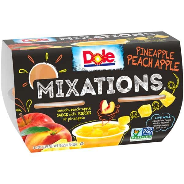 Dole Mixations Pineapple Peach Apple Fruit Cups 4Pk | Hy-Vee