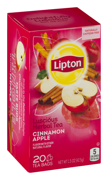 Lipton Luscious Herbal Tea, Cinnamon Apple - 20Ct Bags | Hy-Vee