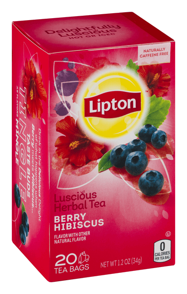 Lipton Luscious Berry Hibiscus Herbal Tea Bags 20 ct | Hy-Vee