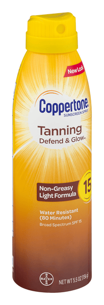 Coppertone Tanning Defend & Glow Sunscreen Spray SPF15 Water