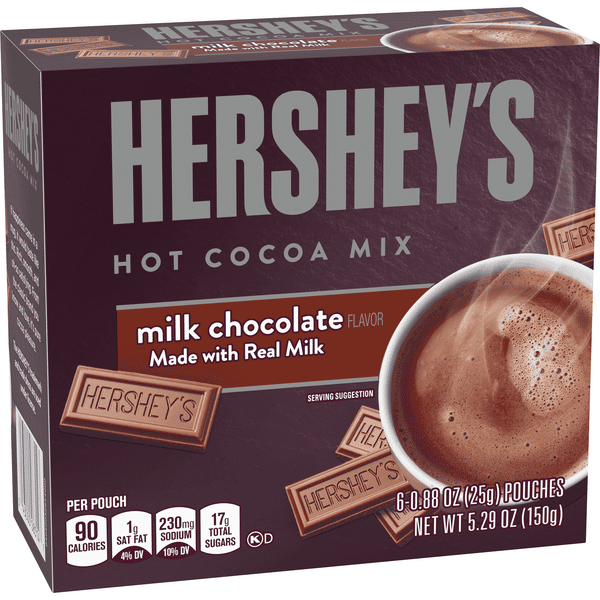 Hershey's Milk Chocolate Hot Cocoa Mix, 6 ct - Packets, 5.29 oz