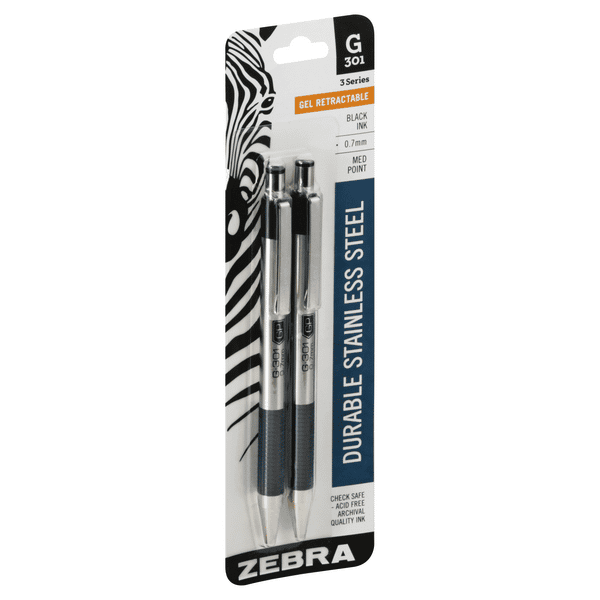 Zebra 3-Series G-301 Medium Point (0.7 mm) Black Ink Gel