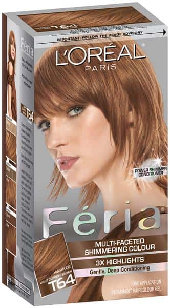 L'Oreal Paris Feria T64 Light Coppery Brown Warmer Hair Color | Hy