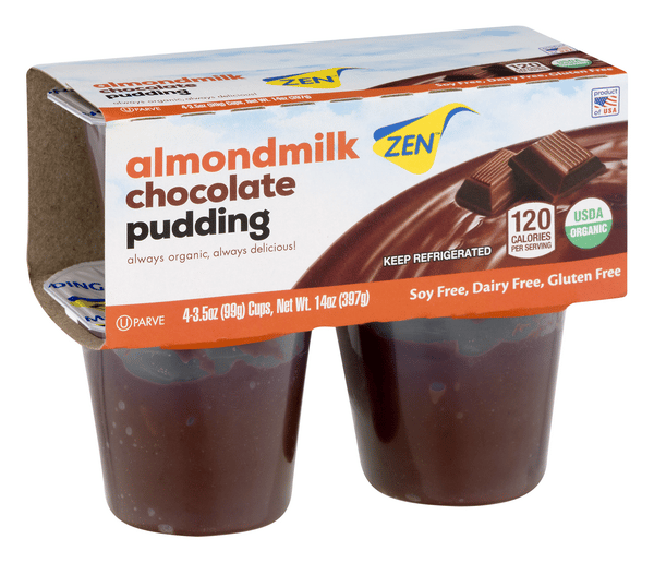 Zen Chocolate Pudding with Almond Milk - 4-3.5oz | Hy-Vee Aisles
