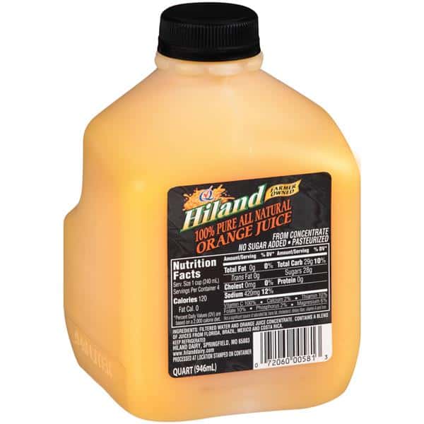 Hiland HILAND ORANGE JUICE 1 QT | Hy-Vee Aisles Online Grocery