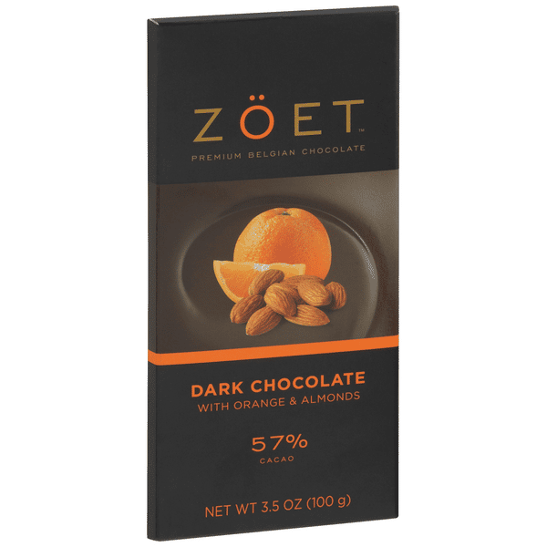 Zöet Dark Chocolate with Orange & Almonds 57% Cacao | Hy-Vee