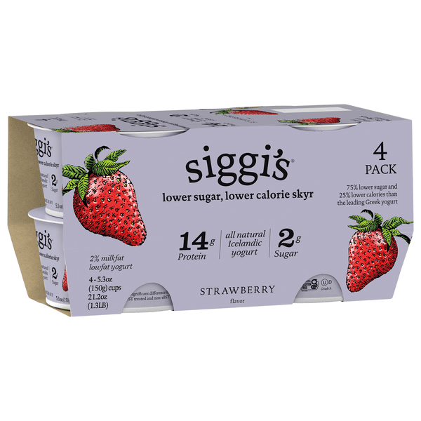 Siggi's Skyr Yogurt, Lowfat, Strawberry Flavor, 4Pk | Hy-Vee