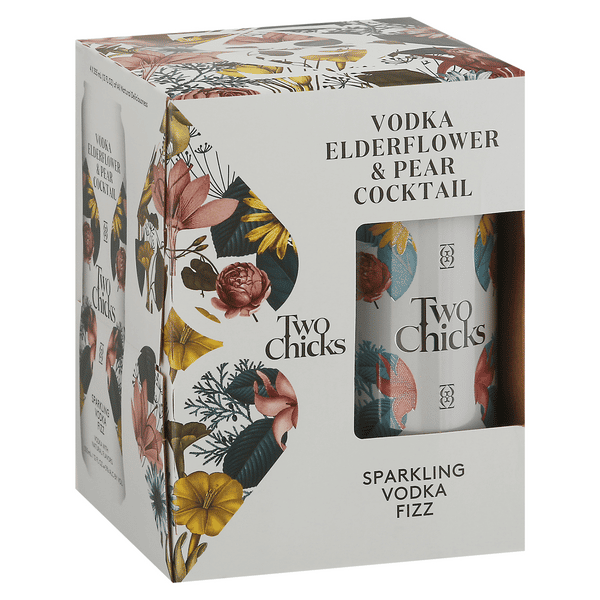 Two Chicks Vodka Fizz with Pear & Elderflower 4pk | Hy-Vee Aisles