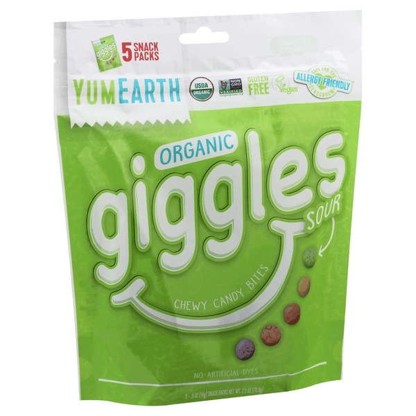 YumEarth Organic Giggles Sour Chewy Candy Bites 5-5 oz Snack Packs