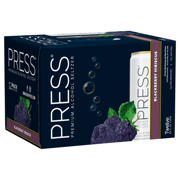 PRESS Premium Hard Seltzer Blackberry Hibiscus, 12Pk | Hy-Vee