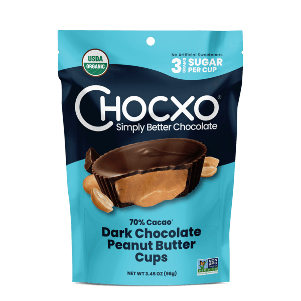 ChocXO Dark Milk Chocolate Cookies & Creme Cups, 70% Cacao | Hy