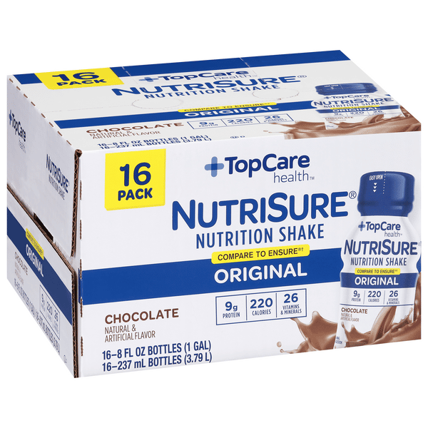 TopCare NutriSure, Original Chocolate Nutrition Shake 16Pk | Hy