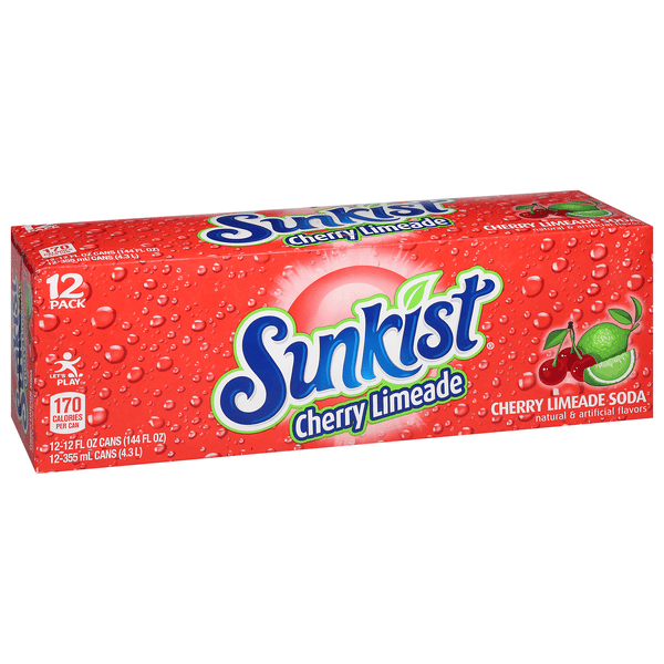 Sunkist Cherry Limeade Soda 12 Pack | Hy-Vee Aisles Online Grocery