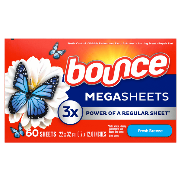 Bounce WrinkleGuard Mega Dryer Sheets, Fabric Softener and Wrinkle