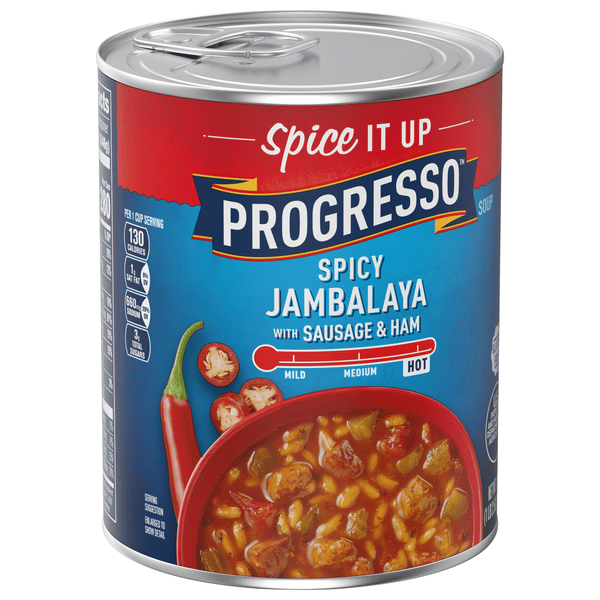Progresso Spicy Jambalaya Soup With Sausage & Ham, 18.5 oz Can