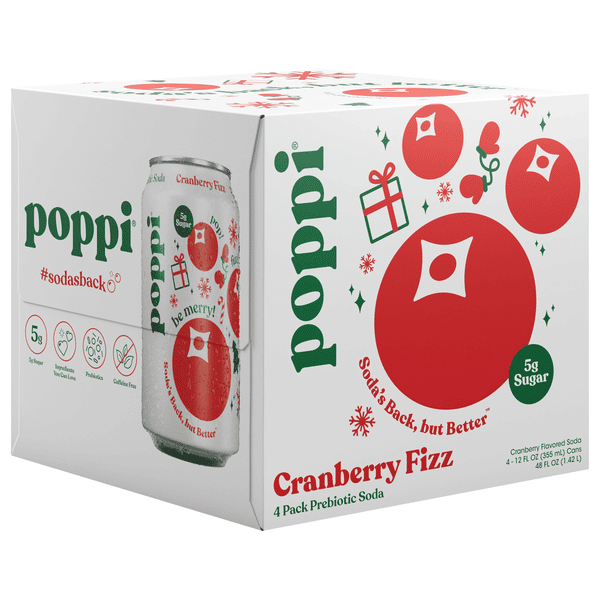 Poppi Cranberry Fizz Prebiotic Soda, 4Pk | Hy-Vee Aisles Online