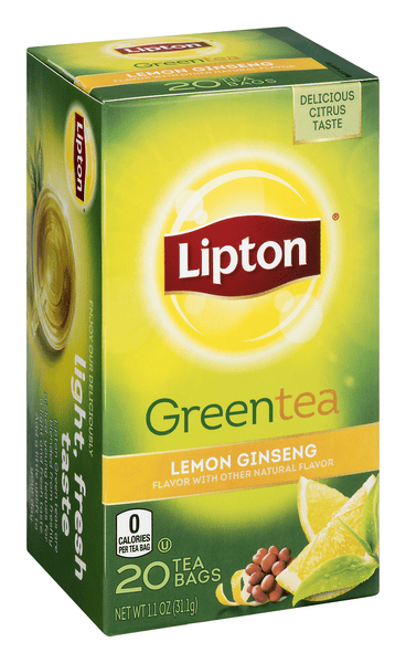 Lipton Green Tea, Lemon Ginseng - 20Ct Bags | Hy-Vee Aisles Online