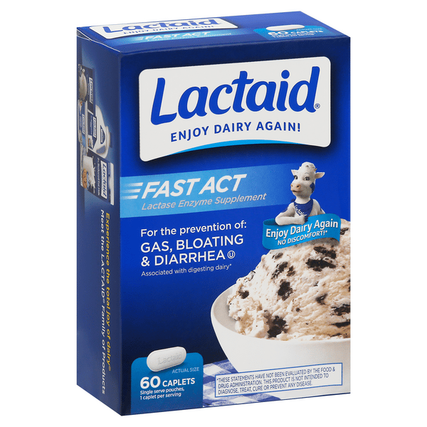 Lactaid Fast Act Lactase Enzyme Supplement Caplets | Hy-Vee Aisles