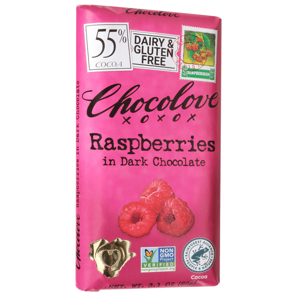 Chocolove 55% Cocoa Raspberries Dark Chocolate 3.1 oz | Hy-Vee