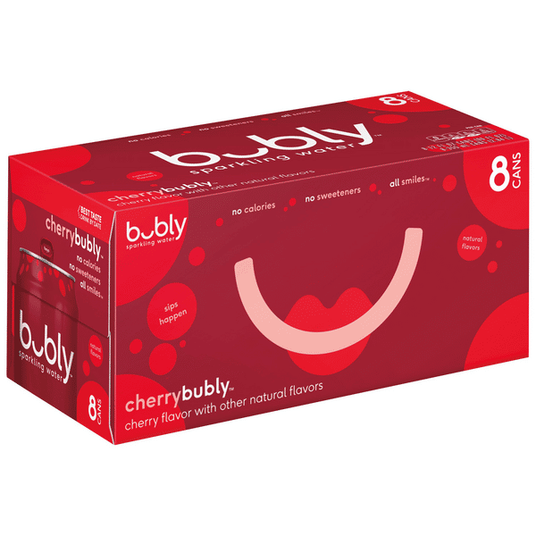 Bubly Sparkling Water, Cherry 8Pk | Hy-Vee Aisles Online Grocery