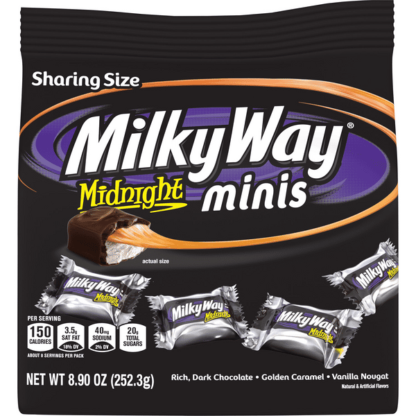 Milky Way Minis Midnight Dark Chocolate Candy Bars | Hy-Vee Aisles