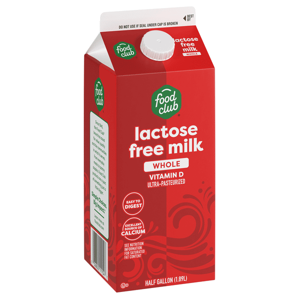 Food Club Whole Lactose Free Milk 0.5 gal | Hy-Vee Aisles Online