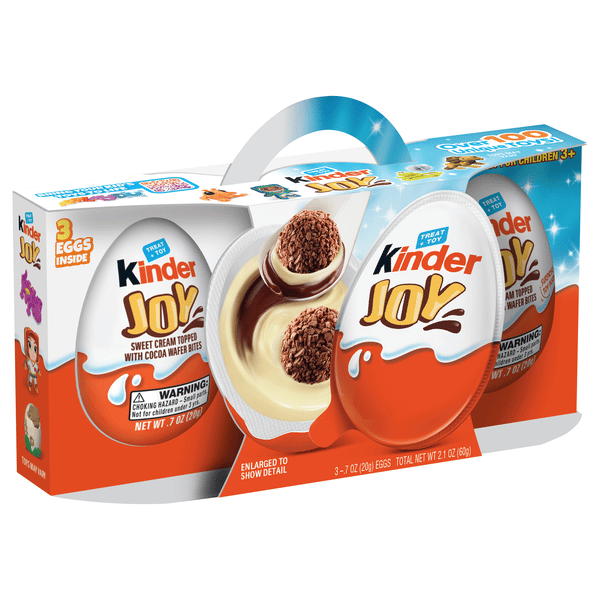 Kinder Joy Treat + Toy Sweet Cream Topped With Cocoa Wafer Bites 3