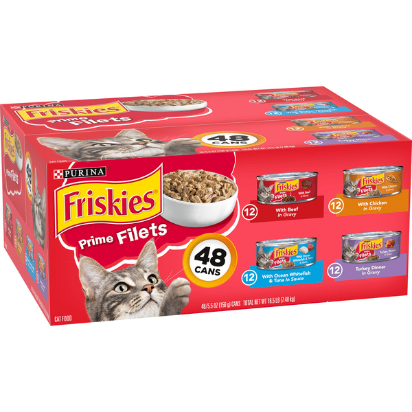 Purina Friskies Prime Filets VPk Wet Cat Food, Beef, Chicken