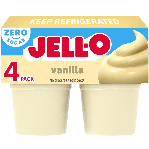 Jell-O Zero Sugar Vanilla Pudding Snack Cups | Hy-Vee Aisles