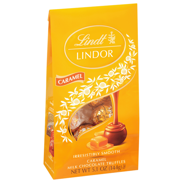 Lindt LINDOR Caramel Milk Chocolate Candy Truffles, Chocolates