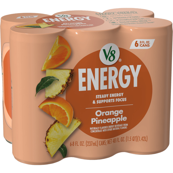V8 +Energy Orange Pineapple Vegetable & Fruit Juice 6Pk | Hy-Vee