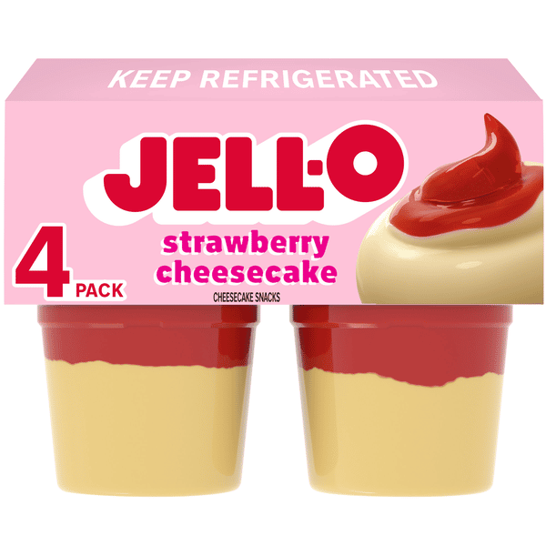 Jell-O Strawberry Cheesecake Pudding 4Ct | Hy-Vee Aisles Online