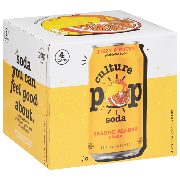 Culture Pop Probiotic Soda, Orange Mango & Lime 4Pk | Hy-Vee