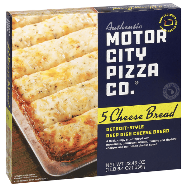 Motor City Pizza Detroit-Style Deep Dish Cheese Bread, 5 Cheese