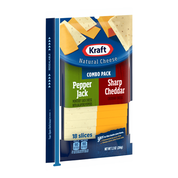 Kraft Natural Cheese Pepper Jack & Sharp Cheddar Cheese Slices